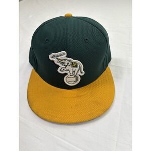 Oakland A's Athletics MLB New Era 59Fifty 7 1/2 Fitted Hat used